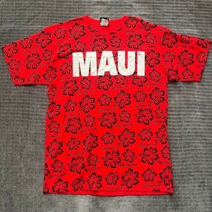 Y2k Maui Built AOP T-Shirt Surf Wear Large Red Black All over Print